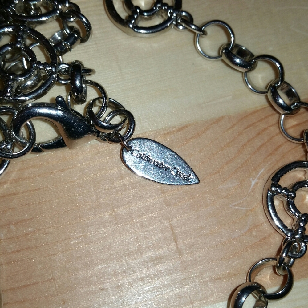 Coldwater Creek Silver Circle Station Necklace View 4